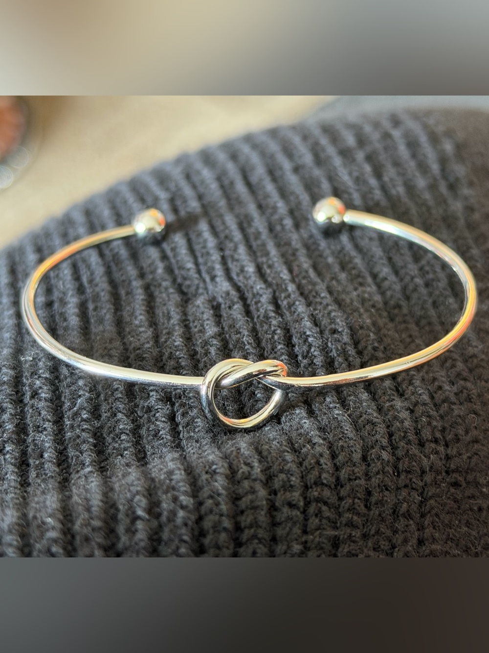 Adjustable Silver Knot Bracelet